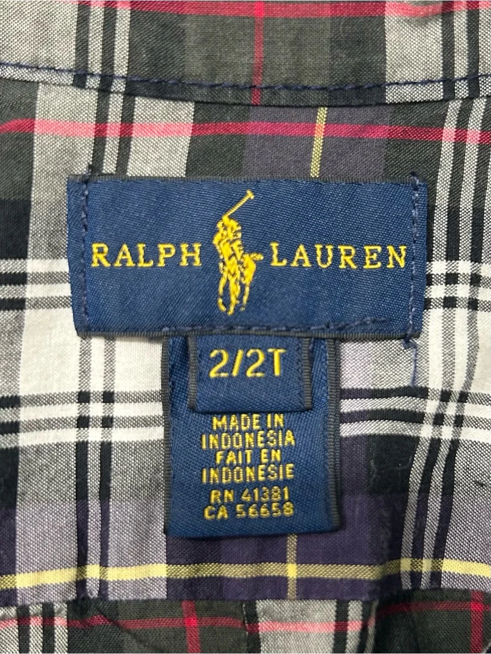 Polo Ralph Lauren Boys Plaid Button Down Long Sleeve Shirt-Size 2C